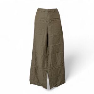 Vince Wide Leg Cupro Cotton Pants Olive Size 2